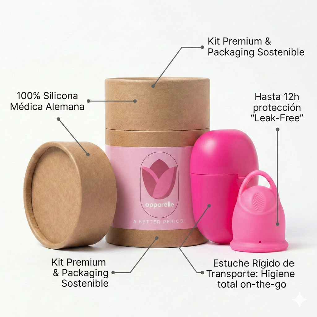 Copa Menstrual Kit Premium + Estuche Rígido | Silicona Médica Alemana
