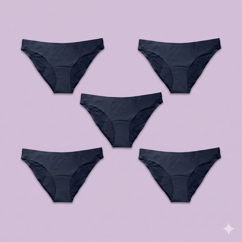 Pack de 5 Braguitas Menstruales Sin Costuras – Ciclo Completo (-35%)