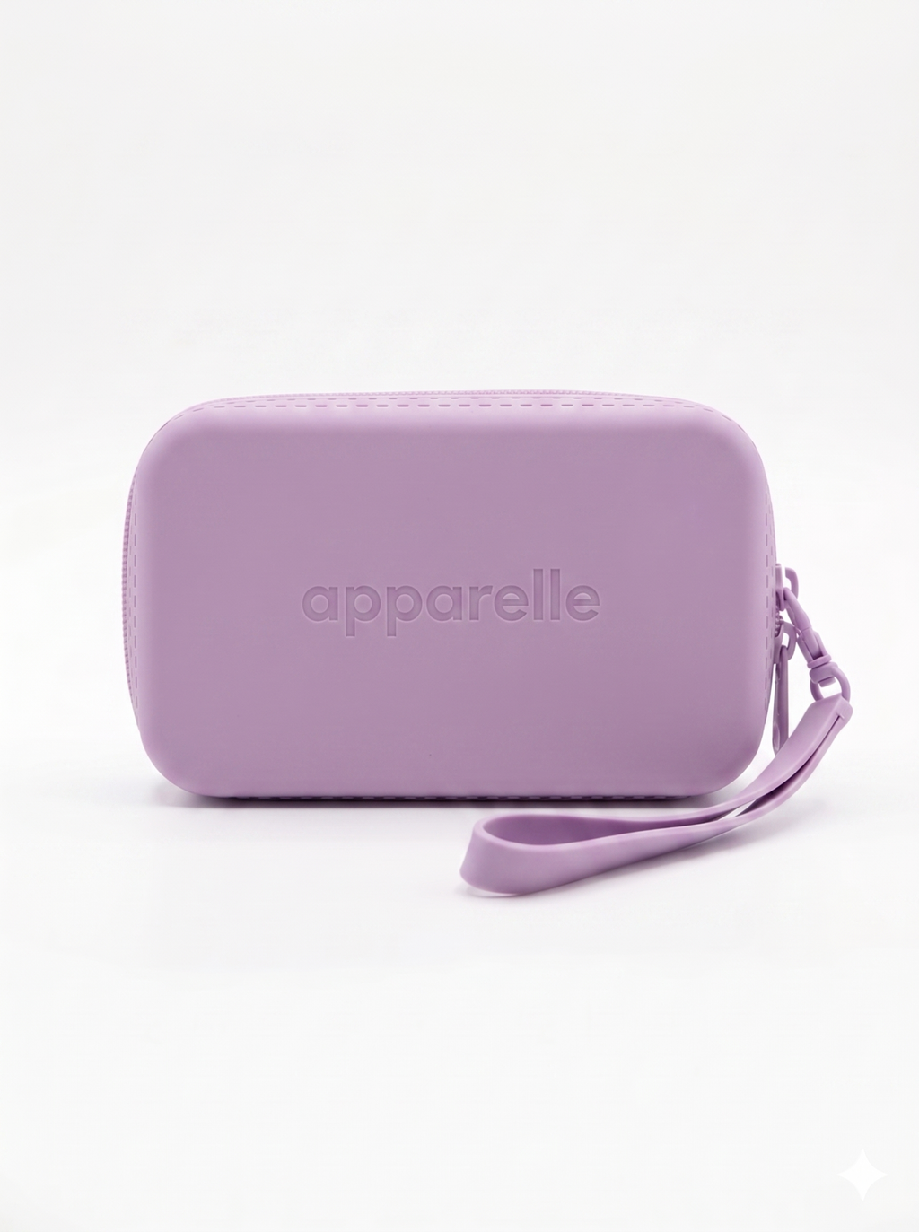 Neceser impermeable de silicona Apparelle en lavanda — tono pastel suave para un kit menstrual femenino