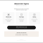 Infografia absorcion ligera braguita menstrual sin costuras Apparelle - ideal para ultimos dias y backup